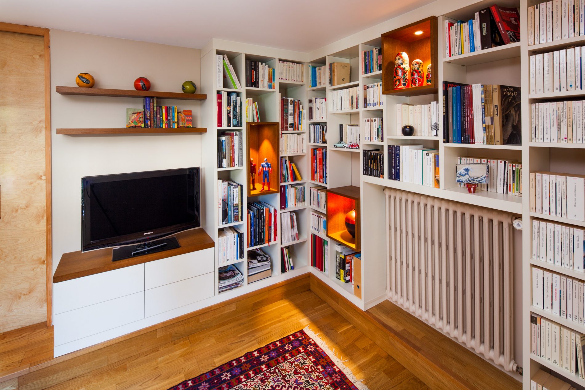 Bibliothèque et meuble TV sur-mesure