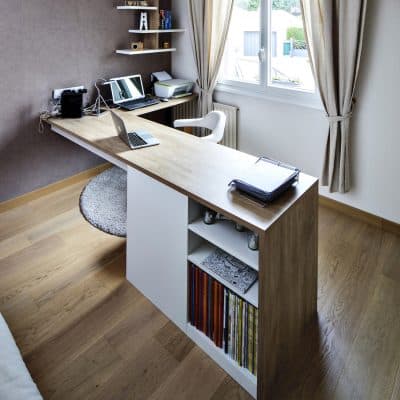 bureau en angle sur-mesure en bois