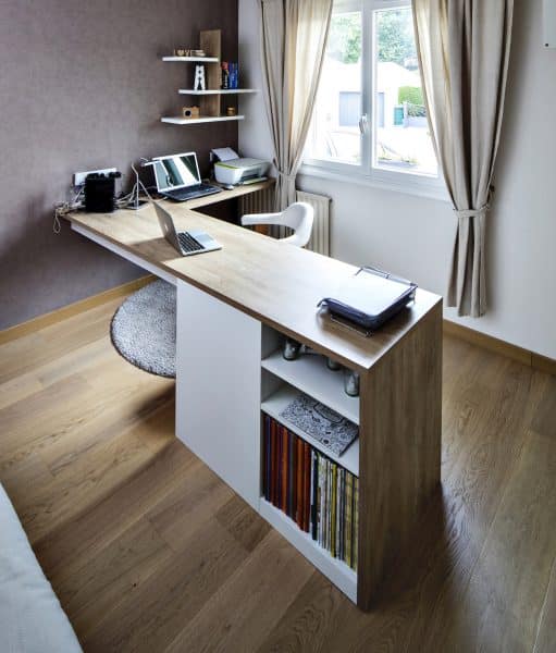 bureau en angle sur-mesure en bois